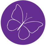 Purple butterfly in a circle